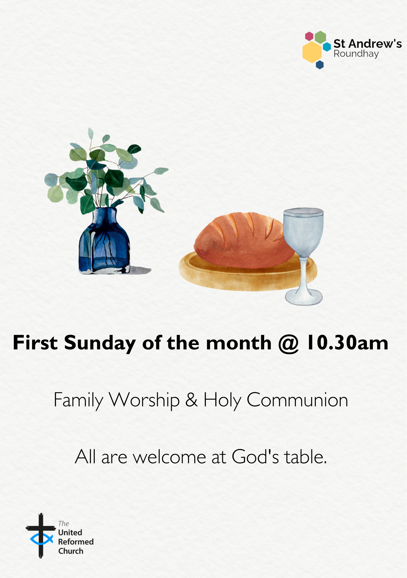 Copy of copy of blue green watercolour eucalyptus first communion portrait invitation (instagram post (45)) (notepad a5)