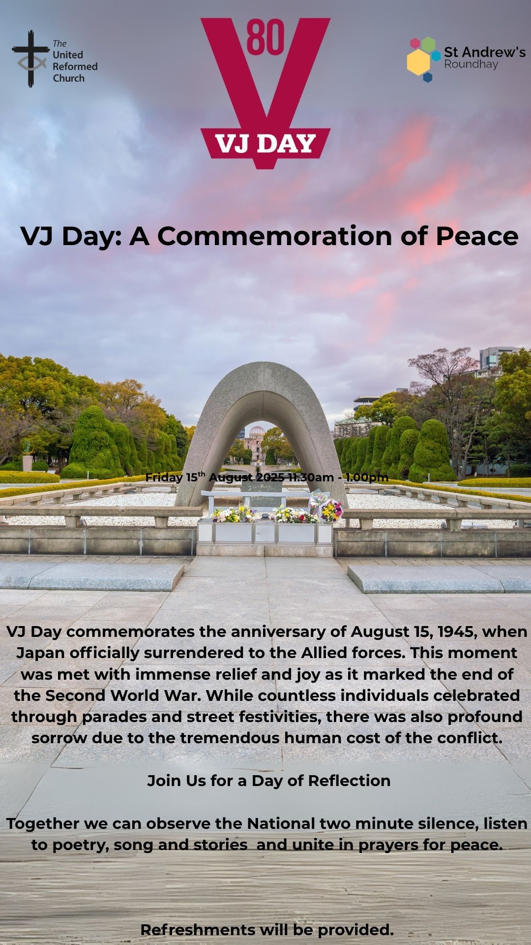 Vj day electronic noticeboard